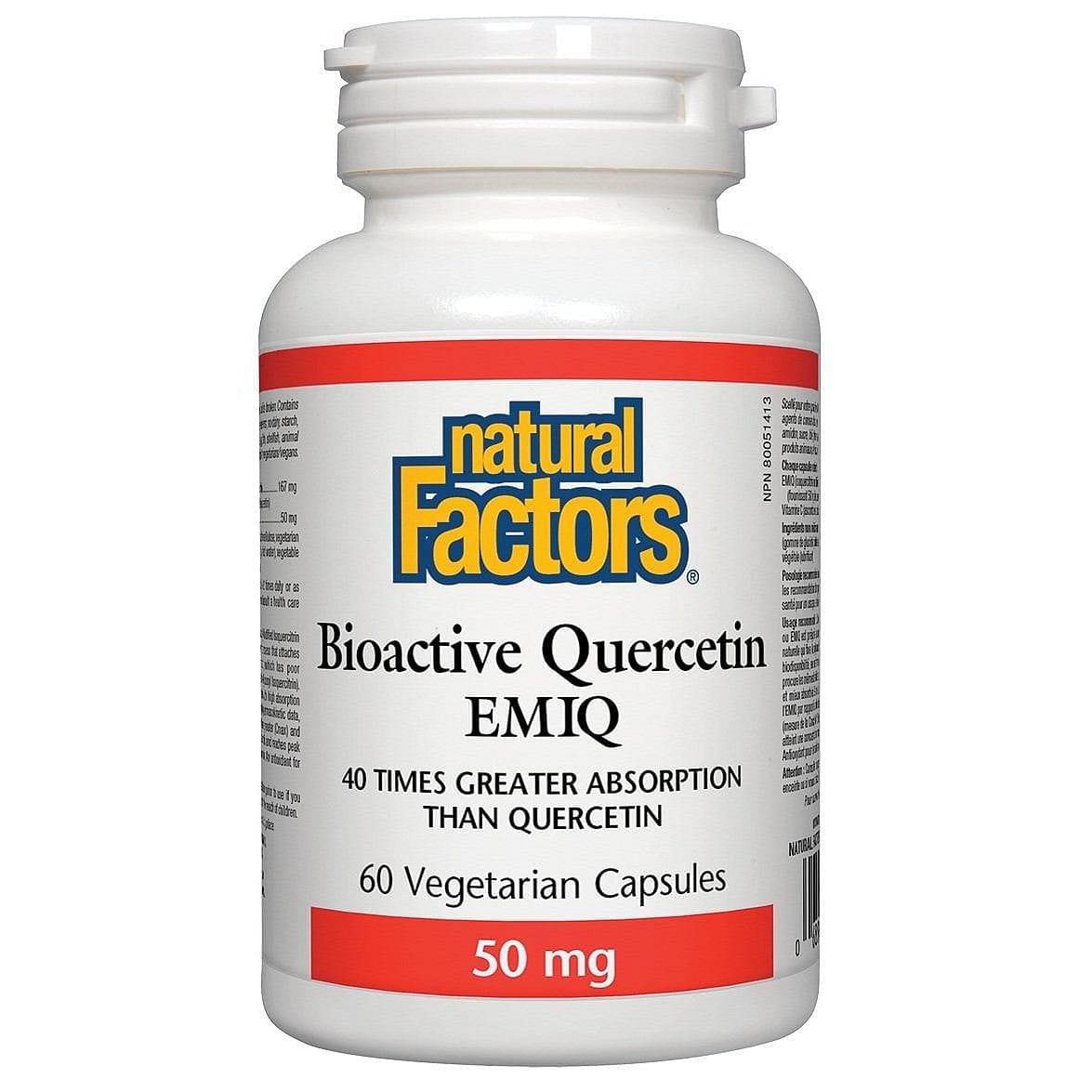 Natural Factors Bioactive Quercetin EMIQ 50 mg 60 Capsules