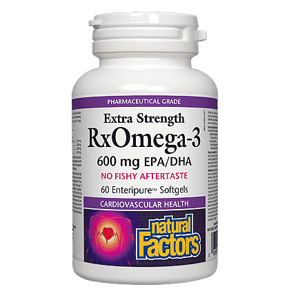 Natural Factors RxOmega-3 Extra Strength 600 mg 60 Softgels