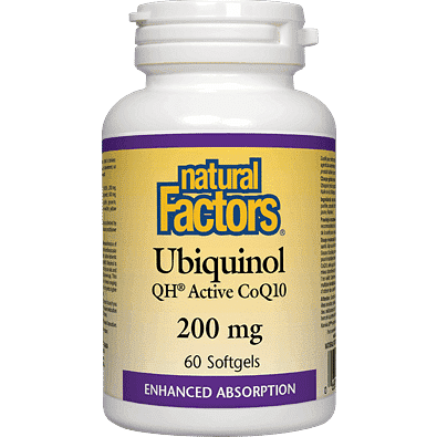 Natural Factors Ubiquinol QH Active CoQ10 200mg - 60 Softgels