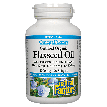 Natural Factors OmegaFactorsÃ‚Â® Certified Organic Flaxseed Oil 1000 mg