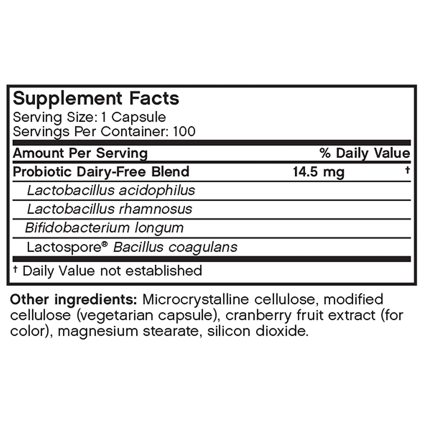 Futurebiotics Longest Living Acidophilus+ Probiotic Supplement, 100 Capsules (14.5mg of Probiotics per Capsule)