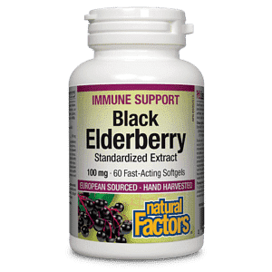 Natural Factors Black Elderberry Extract 100 mg 60 Softgels