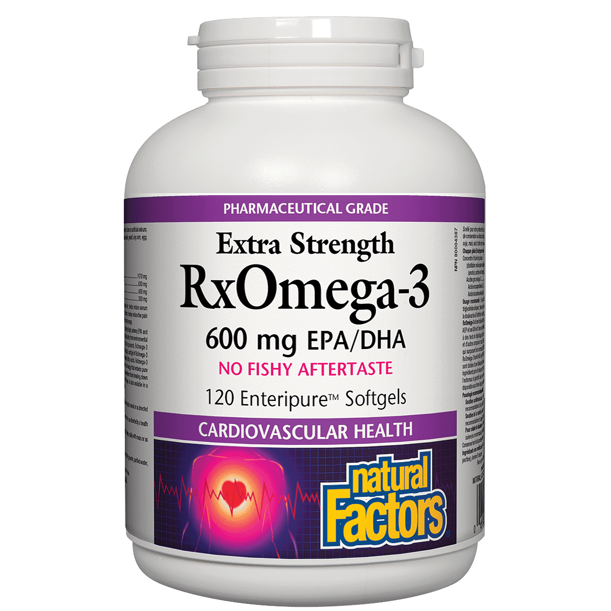 Natural Factors RxOmega-3 600 mg Extra Strength Softgels