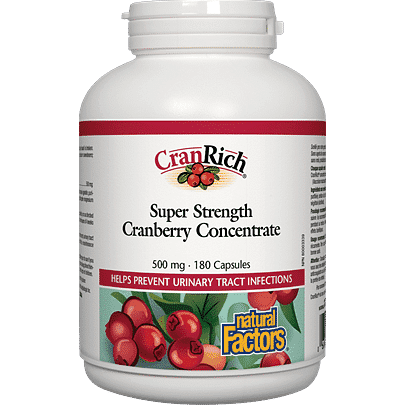 Natural Factors Cranrich Super Strength Cranberry Concentrate 500mg 180 Capsules