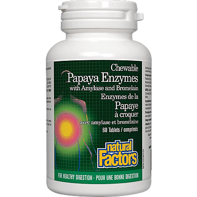 Natural Factors Chewable Papaya Enzymes 60 Tablets