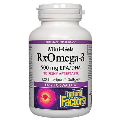 Natural Factors RxOmega-3 Mini-Gels 500 mg 120 Softgels