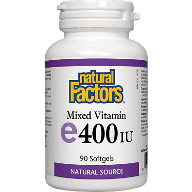 Natural Factors Vitamin E Mixed 400 IU, 90 Softgels