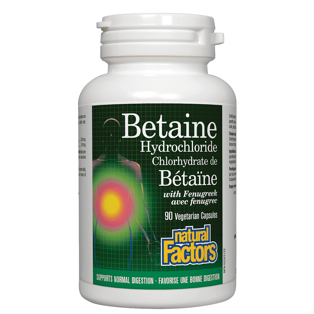 Natural Factors Betaine HCL 500 mg 90 Capsules