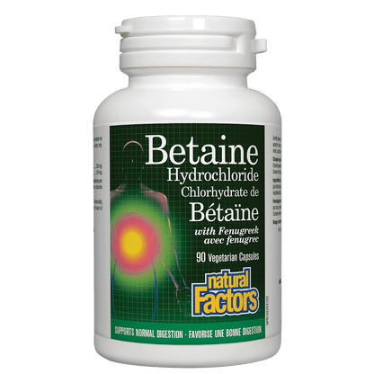 Natural Factors Betaine HCL 500 mg 90 Capsules