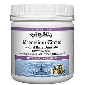 Natural Factors Magnesium Citrate 250g Powder - Berry Flavour