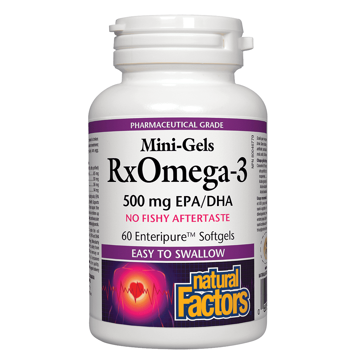 Natural Factors RxOmega-3 Mini-Gels 500 mg 60 Softgels