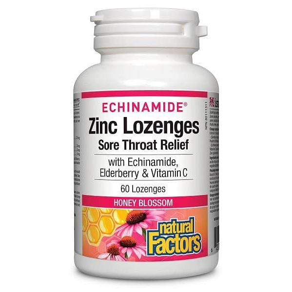 Natural Factors Zinc Lozenges with Echinamide, Elderberry & Vitamin C