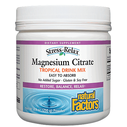 Natural Factors Magnesium Citrate 25g Powder - Tropical Flavour