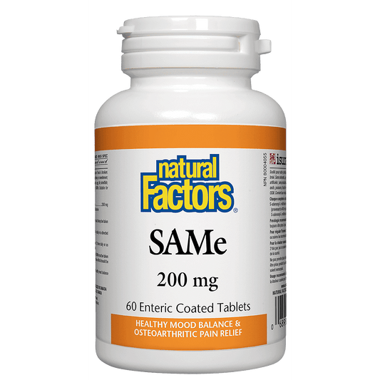 Natural Factors SAMe 200 mg 60 Tablets