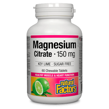 Natural Factors Magnesium Citrate 150 mg 60 Chewable Tablets